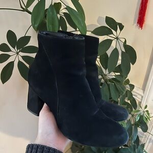 Suede Black Heeled Boots INC
